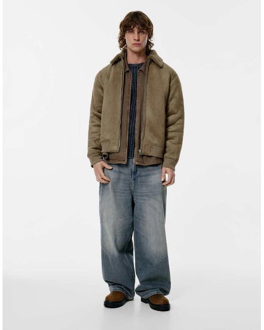 Pull&Bear Brown Combined Double-Faced Jacket for men