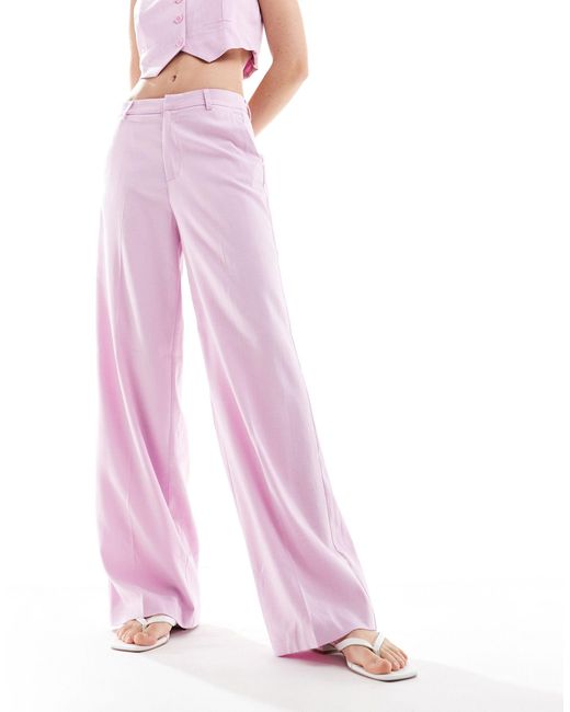 ONLY Pink High Waisted Wide Leg Tailored Trouser Co-ord