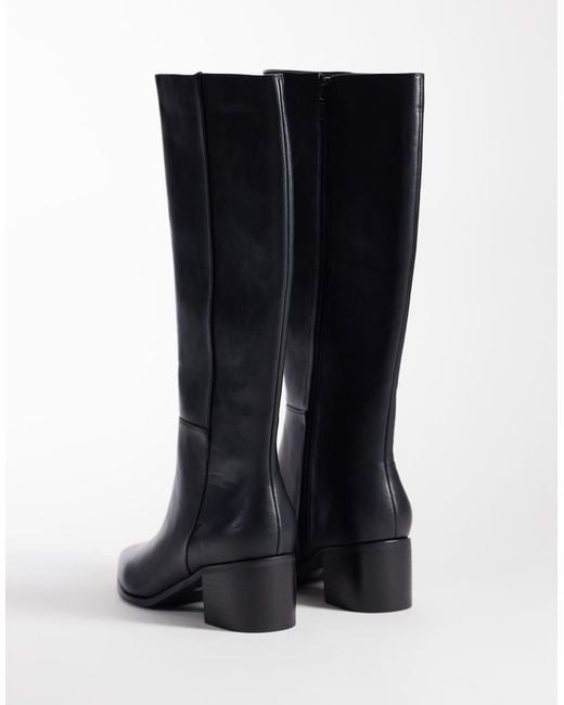 London Rebel Blue Jessie Refined Pointed Knee Boots