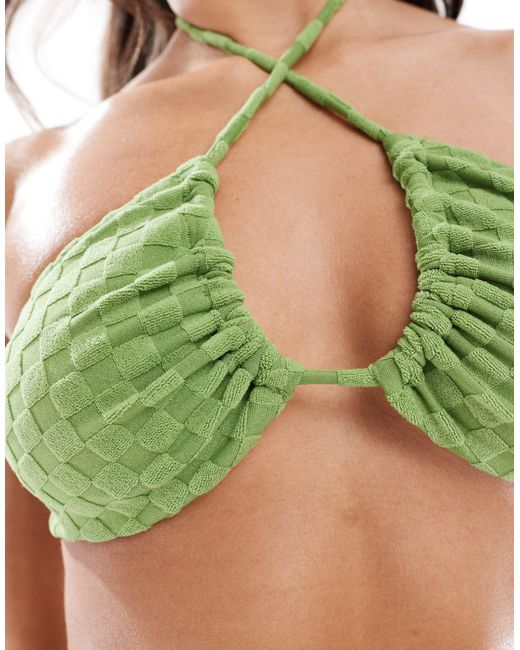 Speedo Green Flu3nte Terry Multiway Triangle Bikini Top