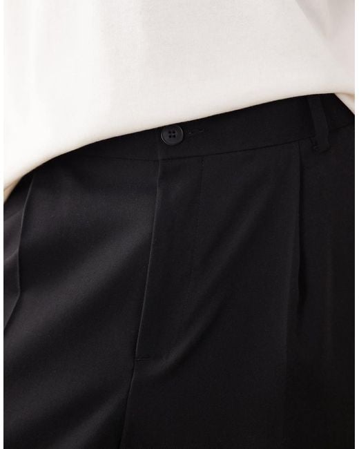 ASOS COLLECTIVE Natural Smart Relaxed Tapered Fit Wool Blend Pants for men
