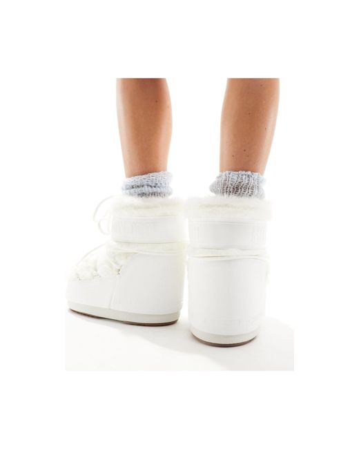 Moon Boot White Mid Ankle Snow Boots