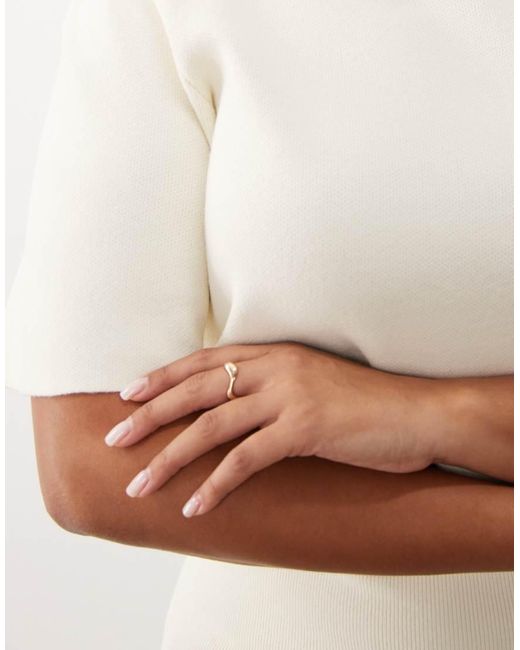 ASOS White Asos Design Curve High Neck Shoulder Pad Waisted T-shirt