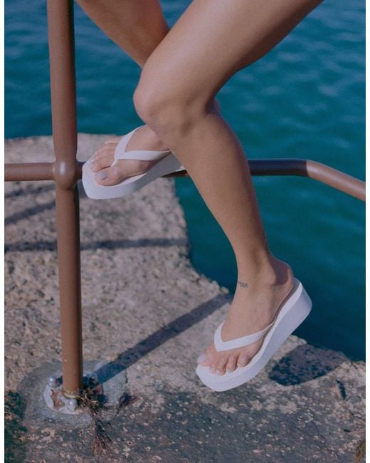 Sleeper White High Platform Thongs