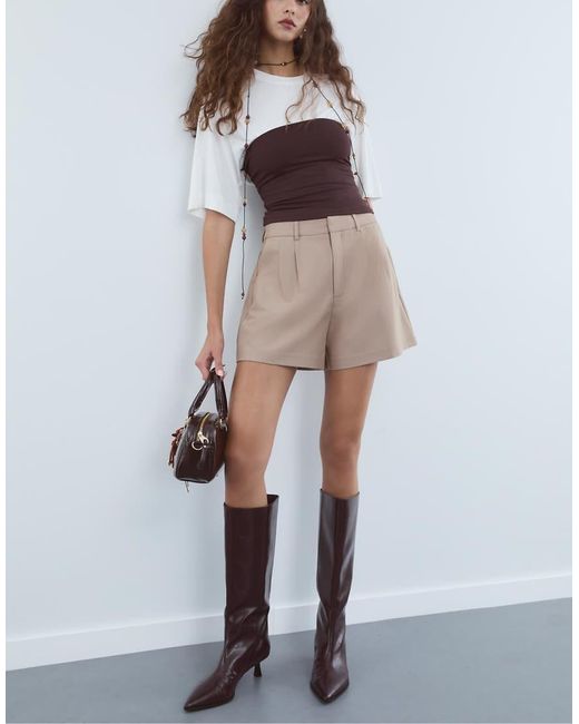 Stradivarius Red Kitten Heel Boot