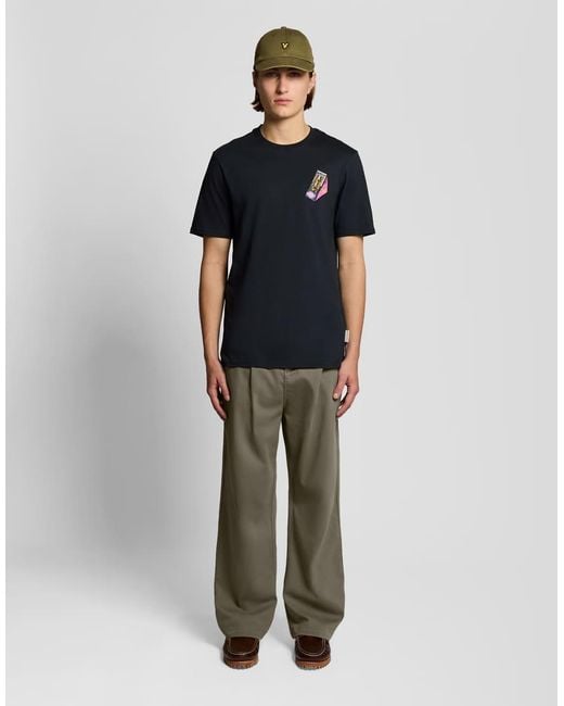 Lyle & Scott Green Trousers Enzyme Wash Pleated Trouser for men