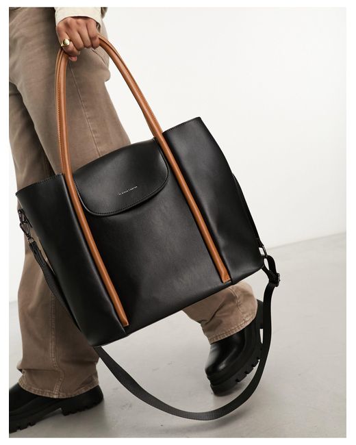 Claudia Canova Large Tote Bag With Contrast Piping in Black Lyst UK