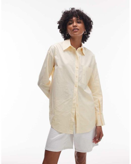 TOPSHOP Oversized Overhemd in het Natural