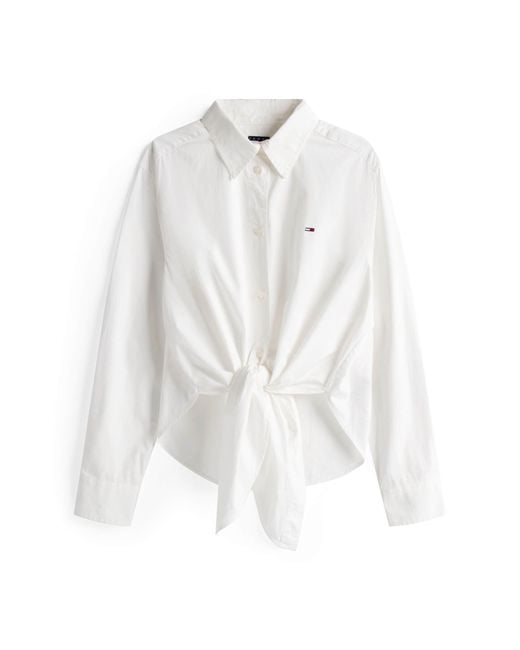Tommy Hilfiger White – langärmlige hemdbluse