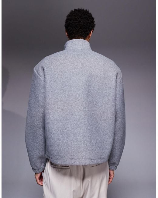 ASOS – kastiges relaxed-fit-sweatshirt aus filz in Gray für Herren