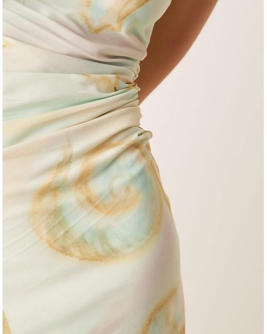 ASOS Natural – ärmelloses midikleid mit weicher haptik und muschelprint