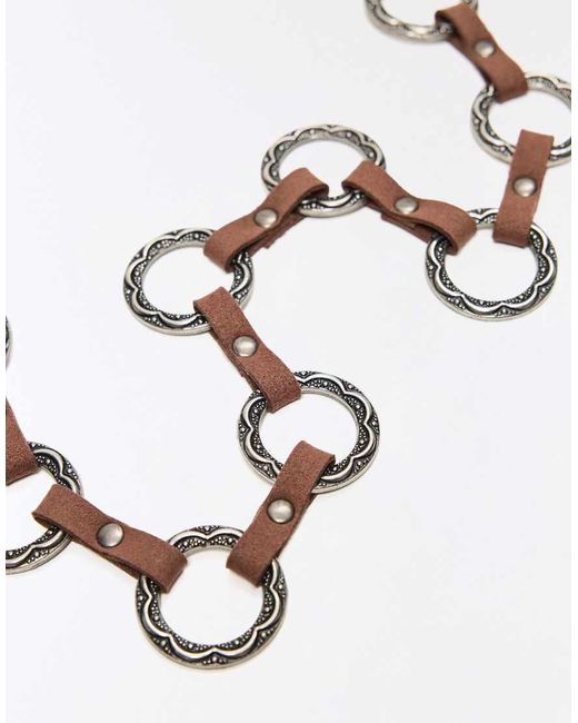 Bershka White Ring Belt