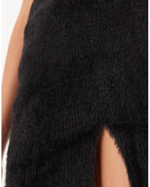 Glamorous Natural Fluffy-Knit Mini-Skirt