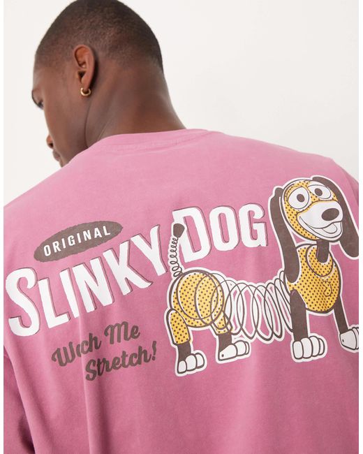 Disney pixar - t-shirt oversize à imprimé zigzag ASOS en coloris Pink