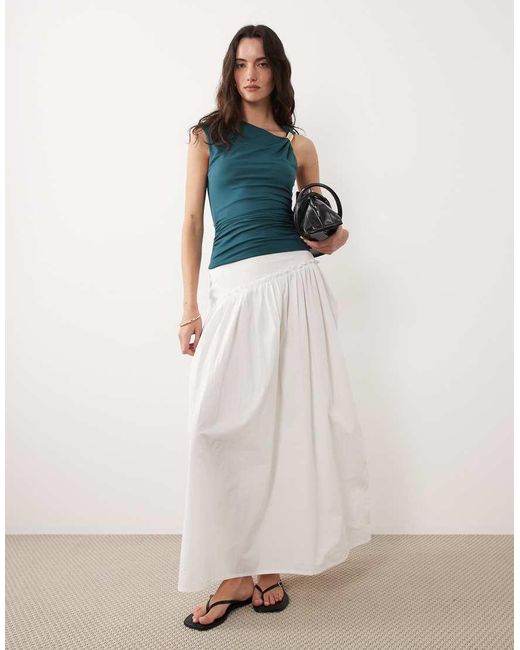 ASOS Blue Modal Asymmetric Top With Gold Hardware Detail
