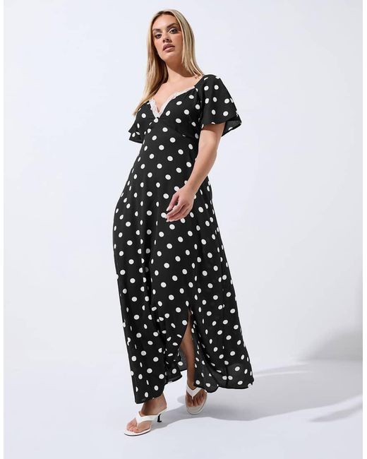 Yours Clothing White Polka Dot Maxi Dress