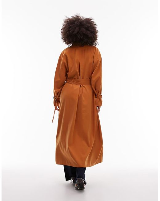 ASOS Brown Utility Pocket Belted Duster Coat