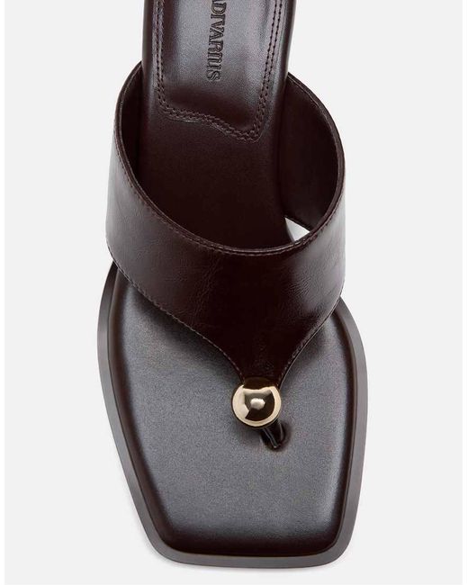Stradivarius White Block Heel Thong Detail Sandals