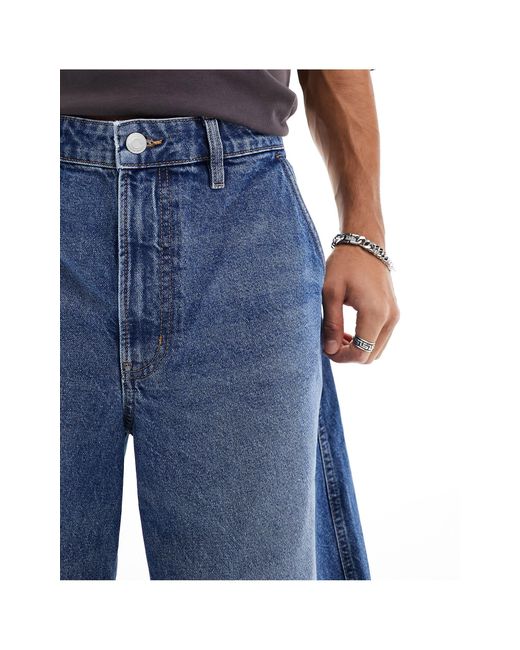Cotton on - pantaloncini di jeans comodi taglio lungo lavaggio vintage di Cotton On in Blue da Uomo