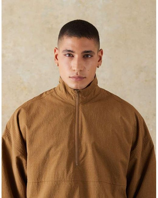 ASOS Natural Overhead Windbreaker for men