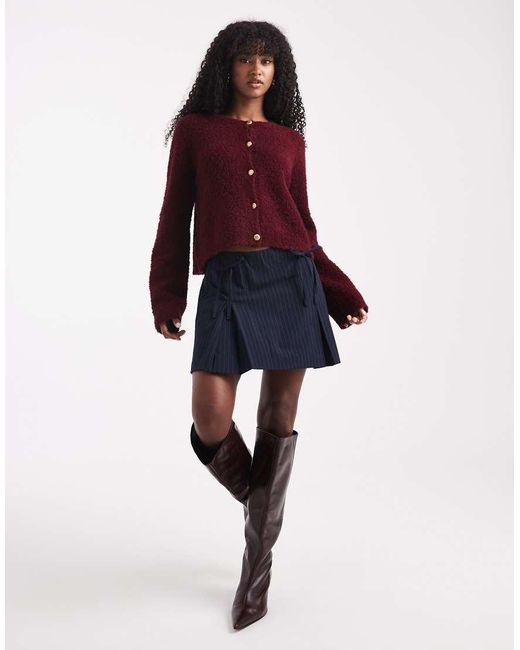ONLY Red Bow Detail Mini Skirt