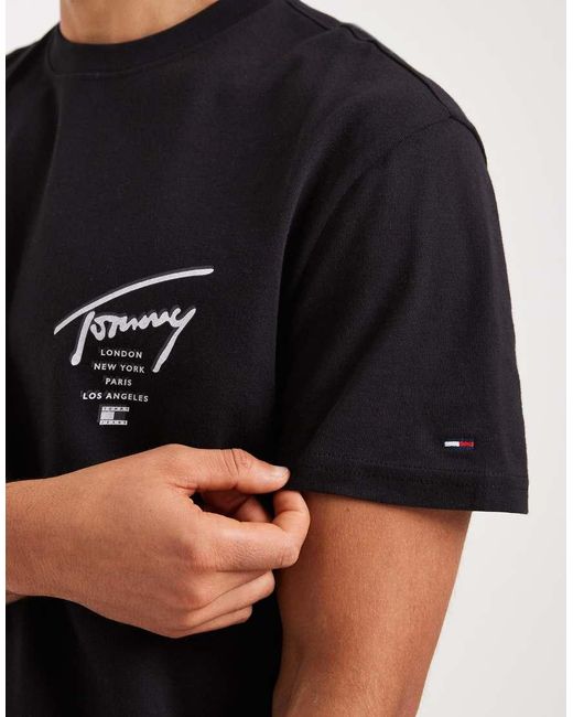 Tommy Hilfiger Black Back Print Signature T-shirt for men