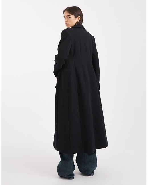 ASOS Blue Longline Formal Coat With Nipped Waist