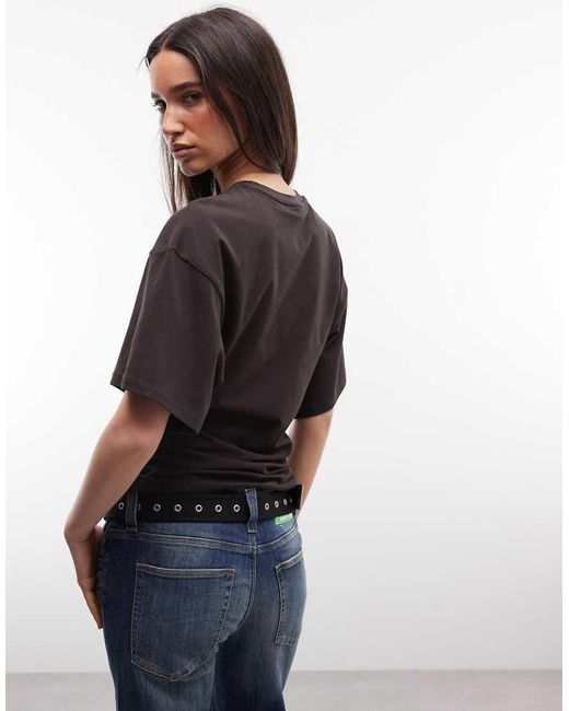 Weekday Brown Cinched Waist T-shirt