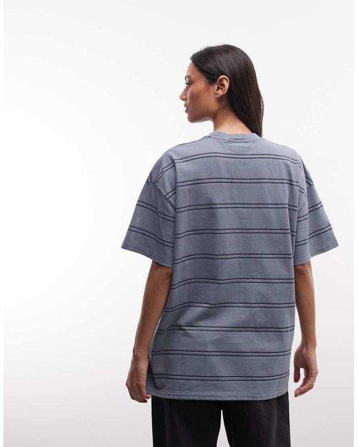 Carhartt Blue Bert Stripe Pocket T-shirt