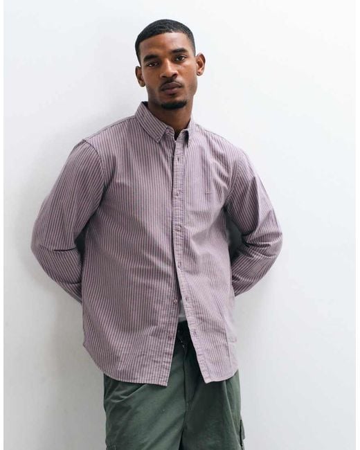 Levi's Purple Authentic Button Down Striped Shirt for men