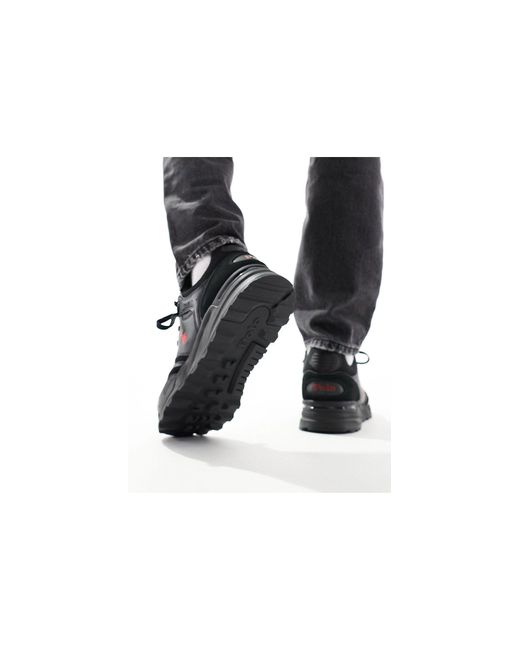 Trackster 200 - sneakers nere con logo rosso di Polo Ralph Lauren in Black da Uomo