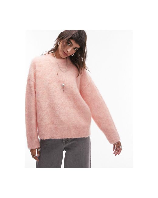 TOPSHOP Pink Fluffy Sweater
