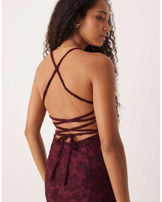 ASOS Red Sleeveless With Lace Up Back Maxi Dress