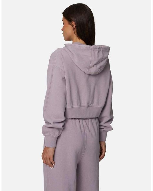 Good For Nothing Purple Vintage Wash Cropped Zip Through Hoodie