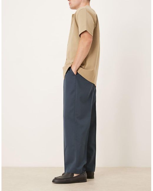Pantaloni Eleganti A Palloncino Scuro Con Pieghe Sul Davanti di ASOS in Blue da Uomo
