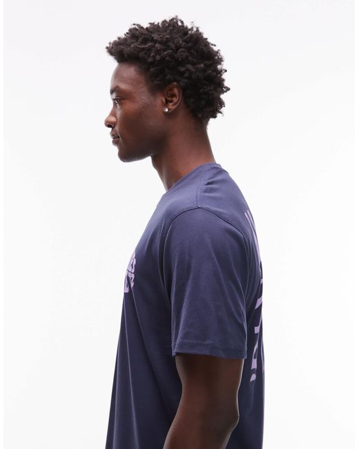 Dickies Blue South Bloomfield Abstract Graphic Backprint T-shirt for men