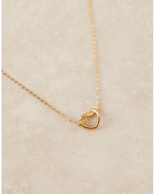 ASOS Brown Asos Design Curve Waterproof Stainless Steel Necklace With Knot Pendant