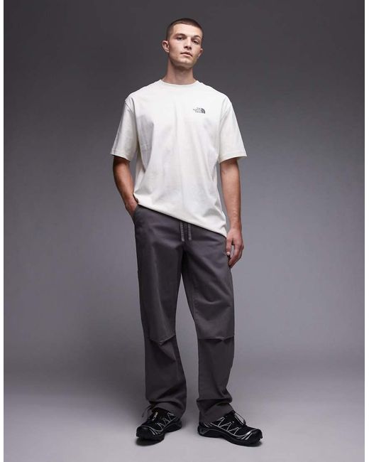 The North Face Gray Adventure Back Print Oversized T-shirt for men