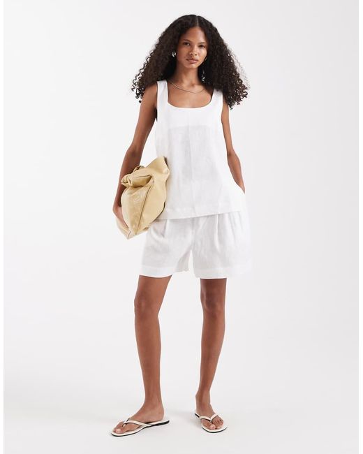 ASOS White Linen Shell Top