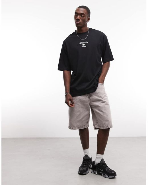 ASOS Black Oversized T-shirt With Ocean Graphic for men