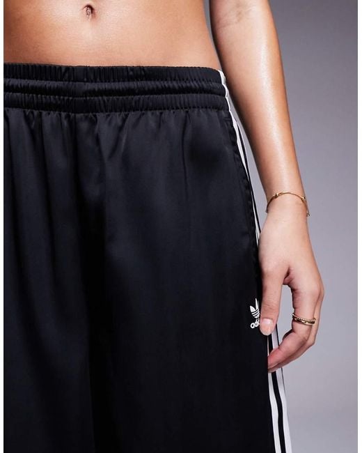 Adidas Originals Black Wide Leg Satin joggers