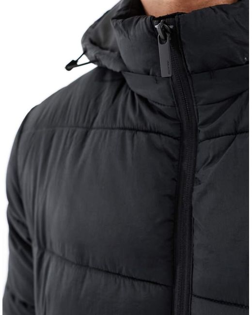 Chaqueta Acolchada Larga Negra Cooper De SELECTED de hombre de color Blue
