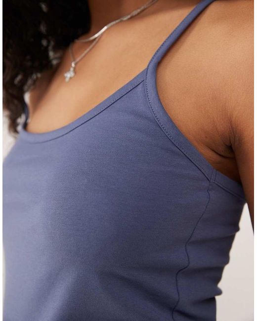 Collusion Blue Fitted Spaghetti Strap Tank Top