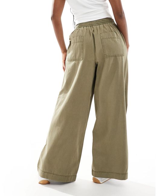 ASOS Green Soft Wide Leg Trouser