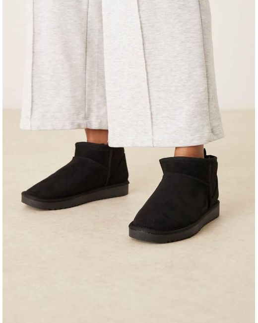 Gina Tricot Natural Faux Suede Boot Slipper