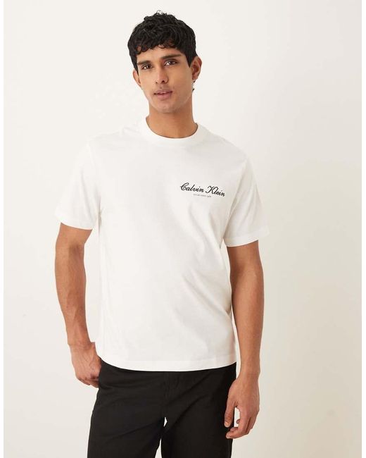 Calvin Klein White Graphic T-Shirt for men