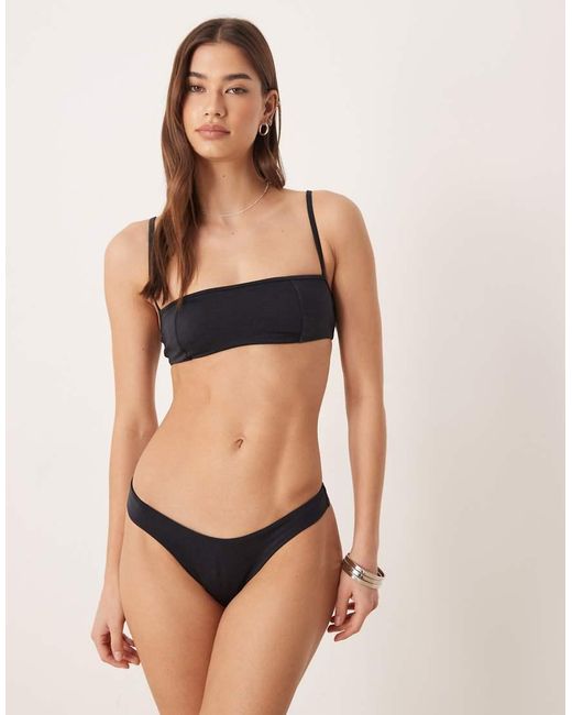 Free Society Black High Rise Bikini Bottom