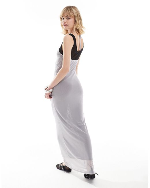 Collusion White Double Layer Maxi Dress With Halter Detail
