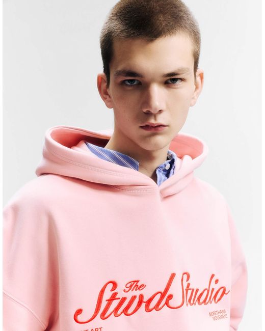 Stwd studio - sweat à capuche Pull&Bear pour homme en coloris Pink