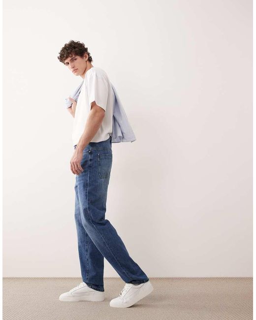 ASOS COLLECTIVE Blue Ac-b-251 Tapered Slim Fit Jeans for men